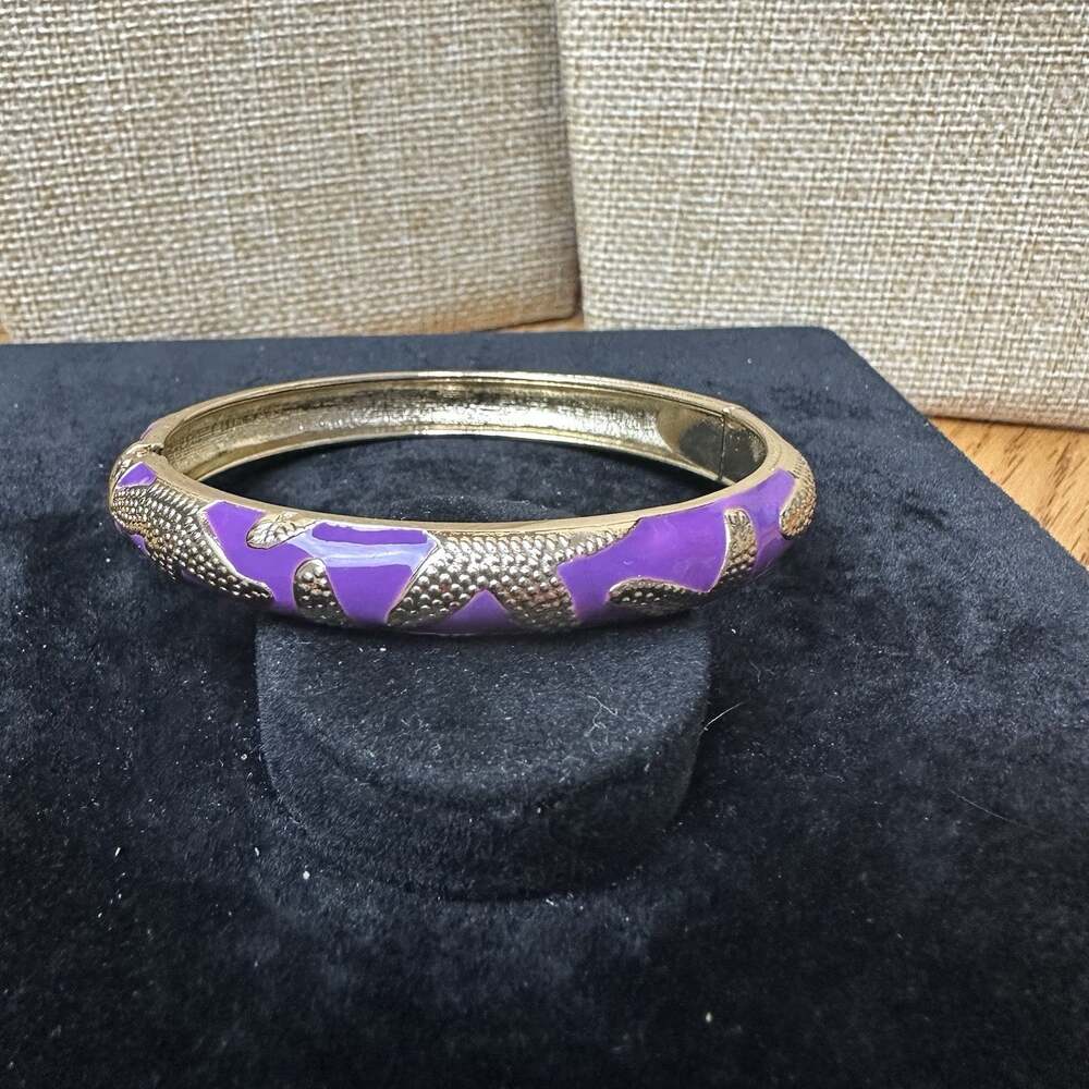 Sequin Nordstrom Multicolor Gold Tone Statement Enamel Bangle Bracelet #417